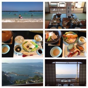 石鏡第一ホテル神倶良と千鳥ケ浜海水浴場